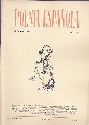 Imagen del vendedor de POESIA ESPAOLA Segunda Epoca N 111 MARZO 1962 a la venta por CALLE 59  Libros