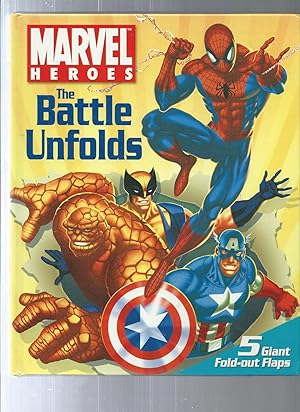 Seller image for MARVEL HEROES THE BATTLE UNFOLDS 5 giant fold-out flaps for sale by ODDS & ENDS BOOKS