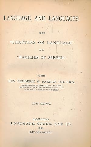 Image du vendeur pour Language and Languages mis en vente par Barter Books Ltd