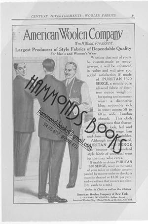 Immagine del venditore per Advertisement for American Woolen Company venduto da Hammonds Antiques & Books