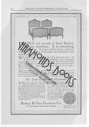 Immagine del venditore per Advertisement for Berkey & Gay Furniture Co. - "People Are Proud of Their Berkey & Gay Furniture" venduto da Hammonds Antiques & Books