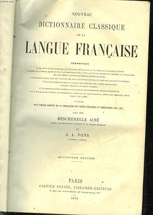 Bild des Verkufers fr NOUVEAU DICTIONNAIRE CLASSIQUE DE LA LANGUE FRANAISE zum Verkauf von Le-Livre