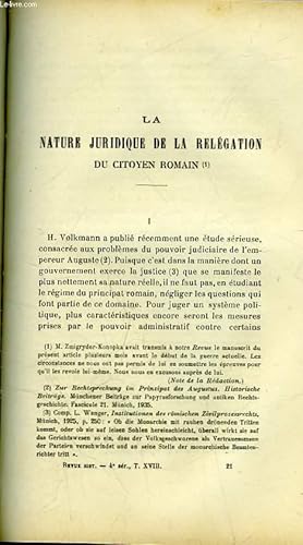 Bild des Verkufers fr LA NATURE JURIDIQUE DE LA RELEGATION DU CITOYEN ROMAIN - LE TESTAMENT D'HENRI 2 DUC DE BRABANT - LES AIDES EN BOURGOGNE SOUS PHILIPPE LE HARDI ET JEAN SANS PEUR zum Verkauf von Le-Livre