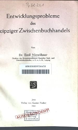 Seller image for Entwicklungsprobleme des Leipziger Zwischenbuchhandels for sale by books4less (Versandantiquariat Petra Gros GmbH & Co. KG)