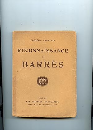 Bild des Verkufers fr RECONNAISSANCE A BARRS zum Verkauf von Librairie CLERC