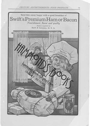 Immagine del venditore per Advertisement for Swifts Premium Ham or Bacon - "Send Him Away Happy with a Good Breakfast." venduto da Hammonds Antiques & Books