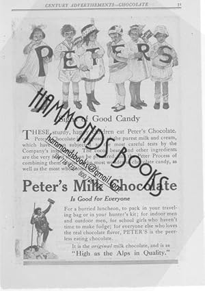 Immagine del venditore per Advertisement for Peter's Milk Chocolate - "Signs of Good Candy" venduto da Hammonds Antiques & Books