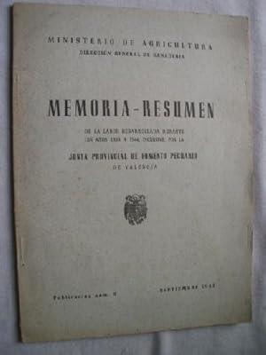 MEMORIA - RESUMEN de la labor desarrollada durante los años 1939 a 1944, inclusive por la Junta P...