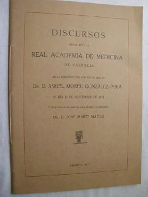 DISCURSOS LEÍDOS ANTE LA REAL ACADEMIA DE MEDICINA DE VALENCIA