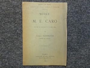 Image du vendeur pour Notice sur M.E. CARO. mis en vente par Tir  Part