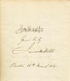 1865 Musical Quotation Signed James M. Wehli