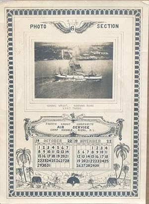 1922 Real Photo Calendar USAT Thomas