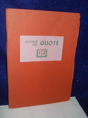 Seller image for Quote 12, October 1960 for sale by Gil's Book Loft