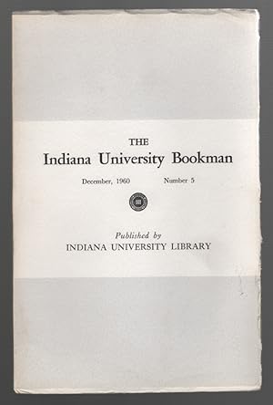 Seller image for The Indiana University Bookman, December, 1960, Number 5 [special issue on Vachel Lindsay] for sale by Sweet Beagle Books