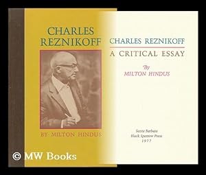 Seller image for Charles Reznikoff : a Critical Essay / by Milton Hindus for sale by MW Books