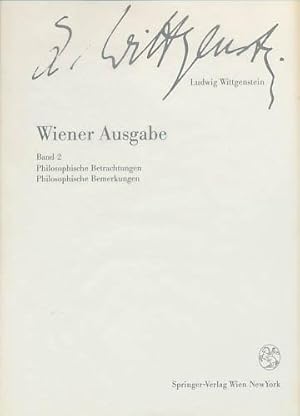 Seller image for Philosophische Betrachtungen. Philosophische Bemerkungen. for sale by Antiquariat Lenzen