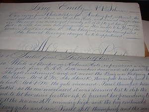 1854 HANDWRITTEN MANUSCRIPT FORMAL REPORT ON THE SHIPWRECK OF THE BRIG EMILY