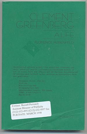 Immagine del venditore per Clement Greenberg A Life venduto da Between the Covers-Rare Books, Inc. ABAA