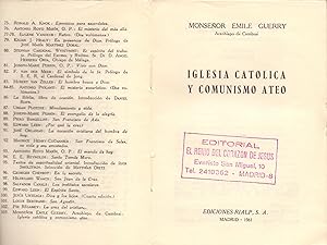 Bild des Verkufers fr IGLESIA CATOLICA Y COMUNISMO ATEO zum Verkauf von Libreria 7 Soles