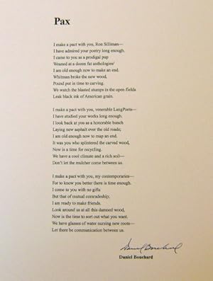 Seller image for Pax (Signed Broadside) for sale by Derringer Books, Member ABAA