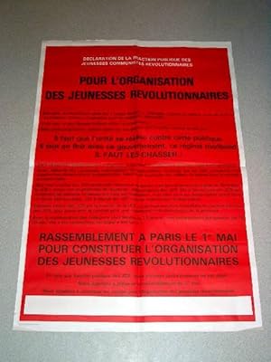 Affiche des années 70 - Pour l'Organisation des Jeunesses Révolutionnaires - Selection, surexploi...