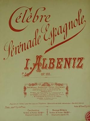 Bild des Verkufers fr Celebre Serenade Espagnole. Op. 181. Ausgabe fr Klavier zu 2 Hnden. zum Verkauf von Antiquariat Tarter, Einzelunternehmen,