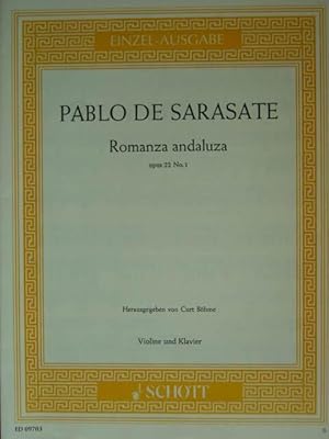 Bild des Verkufers fr Romanza andaluza. Op. 22/1. Ausgabe fr Violine und Klavier. Herausgegeben von Curt Bhme. 2 Stimmhefte (= komplett). zum Verkauf von Antiquariat Tarter, Einzelunternehmen,