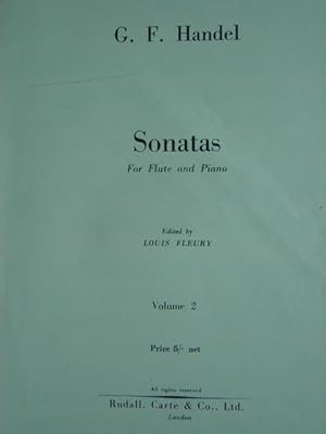 Bild des Verkufers fr Sonatas. For Flute and Piano. Edited by Louis Fleury. Volume 2: 4 Sonaten in einem Album. 2 Stimmhefte (= komplett). zum Verkauf von Antiquariat Tarter, Einzelunternehmen,
