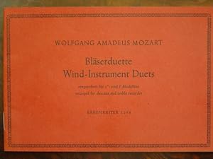 Seller image for Blserduette KV 487 / Wind-Instrument Duets K 487. Eingerichtet fr c''- und f'-Blockflte / Arranged for descant and treble recorder. Mit einem zweisprachigen Vorwort. Hier: Spielpartitur. for sale by Antiquariat Tarter, Einzelunternehmen,