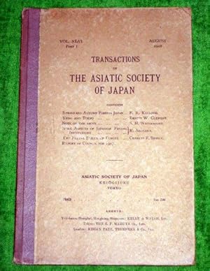 Immagine del venditore per TRANSACTIONS of The ASIATIC SOCIETY of JAPAN. Vol XLIII October 1915. A Survey of the Satsuma Dialect. venduto da Tony Hutchinson