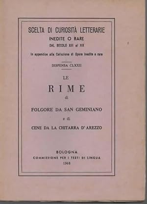 Image du vendeur pour Le rime. Nuovamente pubblicate da Giulio Navone. mis en vente par Il Muro di Tessa sas Studio bibl. di M.