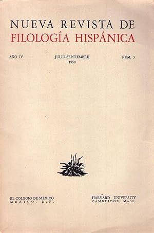 NUEVA REVISTA DE FILOLOGIA HISPANICA - No. 3 - Año IV, julio - septiembre 1950