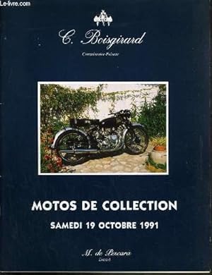 Bild des Verkufers fr CATALOGUE DE VENTE AUX ENCHERES - HIPPODROME DE PARIS-VINCENNES - 80 MOTOS DE COLLECTION - 19 OCTOBRE 1991. zum Verkauf von Le-Livre