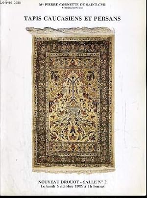 Seller image for CATALOGUE DE VENTE AUX ENCHERES - NOUVEAU DROUOT - TAPIS CAUCASIENS ET PERSANS - SALLE 2 - 6 OCTOBRE 1986. for sale by Le-Livre