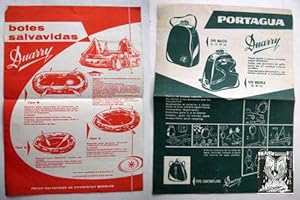 Folleto Publicidad - Advertising Brochure : DUARRY. Portagua, Botes salvavidas.