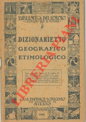 Dizionarietto geografico etimologico.