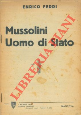 Bild des Verkufers fr Mussolini uomo di stato. zum Verkauf von Libreria Piani