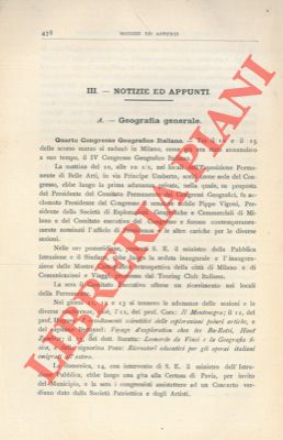 Seller image for La Regina Vittoria e le scienze geografiche. for sale by Libreria Piani