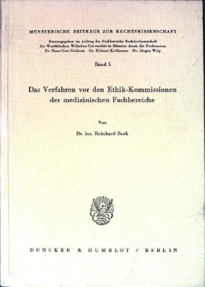 Bild des Verkufers fr Das Verfahren vor den Ethik-Kommissionen der medizinischen Fachbereiche. Mnsterische Beitrge zur Rechtswissenschaft ; Bd. 5 zum Verkauf von books4less (Versandantiquariat Petra Gros GmbH & Co. KG)