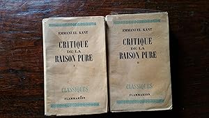 Seller image for CRITIQUE DE LA RAISON PURE Tomes I & II for sale by AHA BOOKS