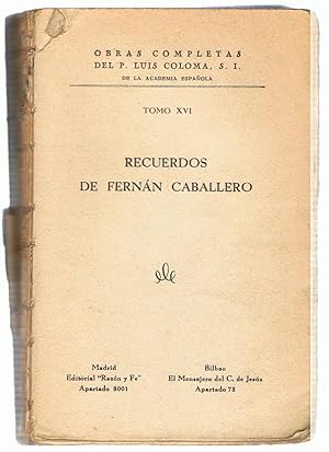 Bild des Verkufers fr RECUERDOS DE FERNN CABALLERO. zum Verkauf von Librera Torren de Rueda