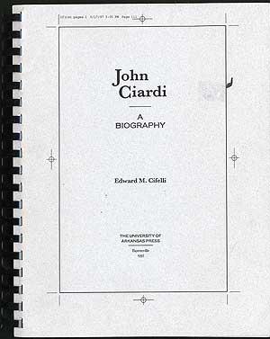 Bild des Verkufers fr John Ciardi: A Biography zum Verkauf von Between the Covers-Rare Books, Inc. ABAA