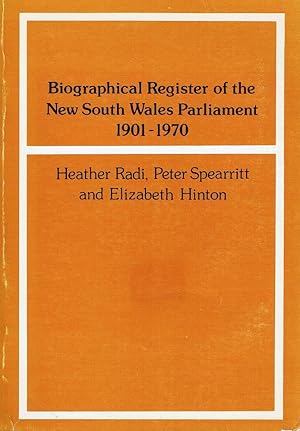 Seller image for Biographical Register Of The New South Wales Parliament 1901 -1970 for sale by Marlowes Books