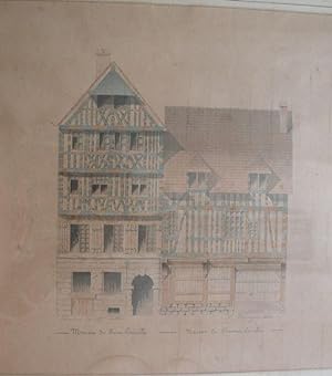 Dessin original de la maison de Pierre et Thomas Corneille à Rouen.