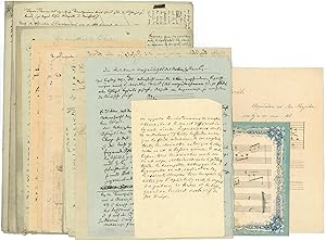 Bild des Verkufers fr Sammlung verschiedener meist eigenh. Aufzeichnungen, Noten und Notizen. zum Verkauf von Antiquariat INLIBRIS Gilhofer Nfg. GmbH