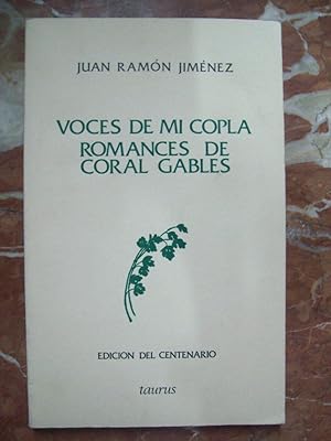 Imagen del vendedor de VOCES DE MI COPLA. ROMANCES DE CORAL GABLES a la venta por Itziar Arranz Libros & Dribaslibros