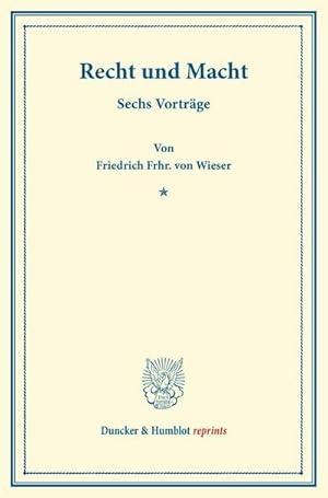 Bild des Verkufers fr Recht und Macht : Sechs Vortrge zum Verkauf von AHA-BUCH GmbH