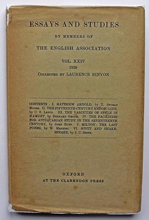 Essays and Studies by Members of the English Association Volume XXIV 1938