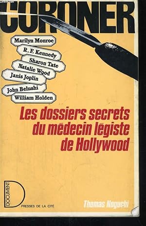 Bild des Verkufers fr MEDECIN LEGISTE (CORONER) zum Verkauf von Le-Livre