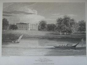 An Original Antique Engraved Illustration of Sion House in Middlesex from The Beauties of England...